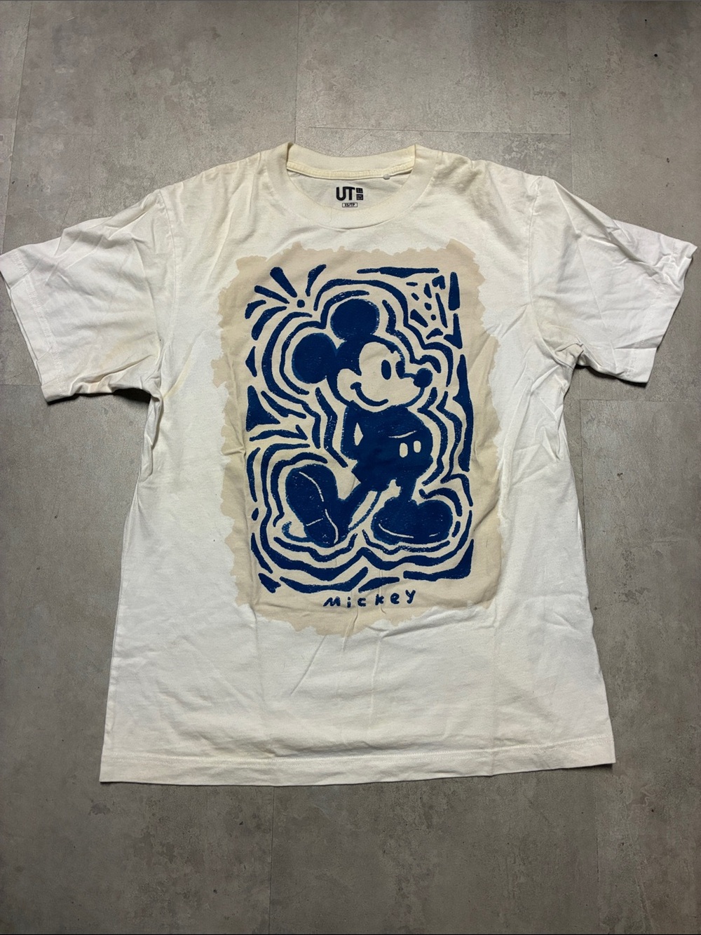 Disney White Tee with Navy Mickey Graphic